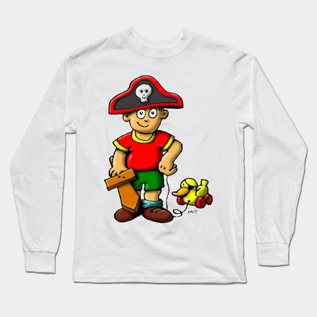 Pirate Bow with Duck Long Sleeve T-Shirt by JohnT